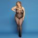 Сітчастий бодістокінг JSY &laquo;Відверта Мадлен&raquo; Plus Size, Black, імітація боді, мереживо, доступ