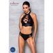 Комплект з еко-шкіри Passion NANACY BIKINI L/XL, black, бра та трусики з імітацією шнурівки