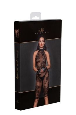 Сексуальное прозрачное платье с открытой спинкой и воротником-халтером Noir Handmade XL черное