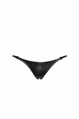 Сексуальные женские трусики стринги под латекс с боковыми застежками Noir Handmade P012 XL черные