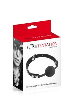 Кляп з силіконовою кулькою Fetish Tentation Black SO4038 фото