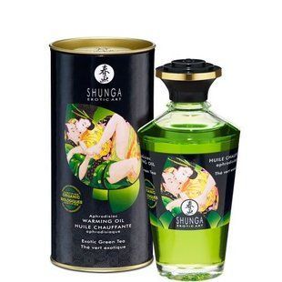 Разогревающее масло Shunga Aphrodisiac Зеленый чай 100мл SO2503 фото