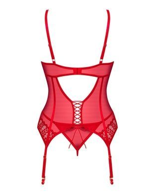 Комплект корсет и стринги Obsessive Ingridia corset & thong XL/2XL, красный