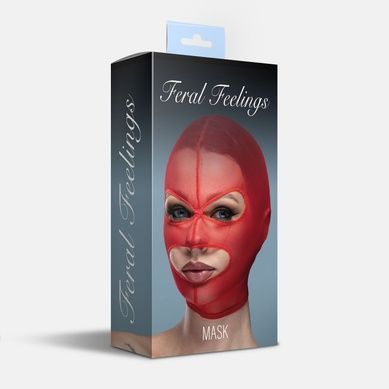 Маска сітка з відкритим ротом та очима Feral Feelings Red SO9328 фото