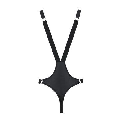 Мужское боди с люверсами Passion 028 HARRY XXL/XXXL Black, экокожа, на лямках