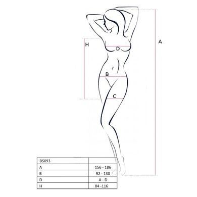 Бодістокінг-сукня з глибоким коміром Passion BS093 white, довгі рукави One size