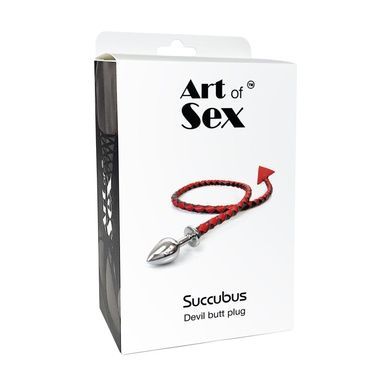 Анальная пробка M с хвостом Art of Sex Succubus черный/золото SO9746 фото