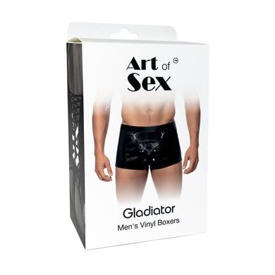 Чоловічі труси з сюрпризом Art of Sex - Gladiator, чорні з ефектом мокрого оксамиту, розмір M