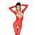 Бодістокінг Passion BS031 red, комбінезон з відкритими грудьми S/M/L