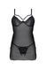 Пеньюар Passion DROSERA CHEMISE black, S/M, мереживний ліф зі стрепами, трусики в комплекті