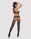 Бодистокинг комбинезон Obsessive Bodystocking G313 S/M/L, шнуровка, геометрический декор