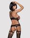 Бодистокинг комбинезон Obsessive Bodystocking G313 S/M/L, шнуровка, геометрический декор