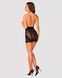 Полупрозрачный пеньюар с открытой грудью Obsessive Lacrisia chemise M/L, черная, с чокером