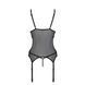 Корсет із підв&rsquo;язками та ажурним ліфом Passion CHRISTA CORSET XXL/XXXL, black, стрінги в комплекті