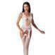 Бодистокинг Passion BS057 white, комбинезон, имитация чулок и пояса S/M/L