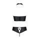 Комплект з еко-шкіри Passion NANCY BIKINI S/M, black, бра та трусики з імітацією шнурівки
