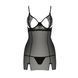 Прозрачный приталенный пеньюар Passion QUENTRIS CHEMISE S/M, black, трусики