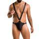 Мужское боди с люверсами Passion 028 HARRY XXL/XXXL Black, экокожа, на лямках
