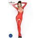 Бодістокінг Passion BS031 red, комбінезон з відкритими грудьми S/M/L