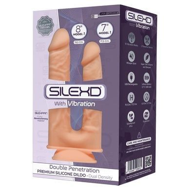 Фалоімітатор подвійний з вібрацією SilexD Double Gusto Flesh Motor size 8 SO5967 фото