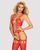 (SALE) Бодістокінг Obsessive Bodystocking G313 S/M/L red, шнурівка, геометричний декор