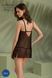 Пеньюар Passion DROSERA CHEMISE black, XXL/XXXL, кружевной лиф со стрепами, трусики в комплекте