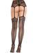 Колготки-панчохи Leg Avenue Backseam Net Stockings з поясом для панчіх, один розмір, чорні
