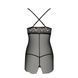 Прозрачный пеньюар приталенный Passion QUENTRIS CHEMISE XXL/XXXL, black, трусики