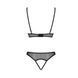Комплект из браллета с ажурным лифом и открытыми трусиками Passion CHRISTA SET Open Bra L/XL black