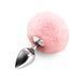 Анальна пробка М Art of Sex Metal Butt plug Rabbit Tail Ніжно-рожевий SO6692 фото 1