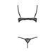 Комплект белья Passion Exclusive VALERY SET OpenBra S/M, black, стрэпы, трусики, открытый лиф