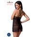 Прозрачный пеньюар приталенный Passion QUENTRIS CHEMISE XXL/XXXL, black, трусики