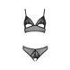 Комплект из браллета с ажурным лифом и открытыми трусиками Passion CHRISTA SET Open Bra L/XL black