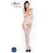 Бодистокинг Passion BS031 white, комбинезон с открытой грудью S/M/L