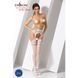 Сетчатые колготки-бодистокинги Passion S013 One Size, White, имитация чулок и пояса с гартерами