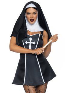 (SALE) Костюм черниці Leg Avenue Naughty Nun XS, сукня, головний убір