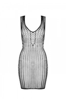 Мини-платье с вертикальным узором Passion BS097 One Size, red, плетение по бокам
