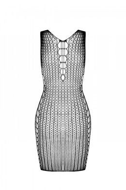 Мини-платье с вертикальным узором Passion BS097 One Size, red, плетение по бокам