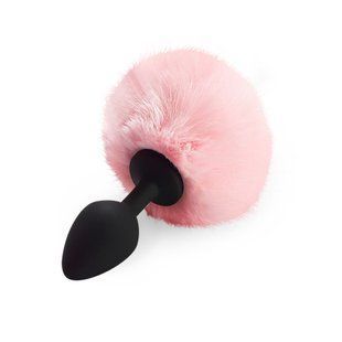 Анальна пробка М Art of Sex Silicone Bunny Tails Butt plug Pink SO6693 фото