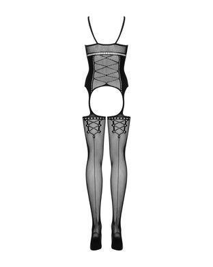 Бодистокинг Obsessive Bodystocking G314 S/M/L, имитация корсета и корсетной шнуровки