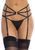 Пояс для чулок из стреп Leg Avenue Strappy Rhinestone Garterbelt Black One Size, стразы