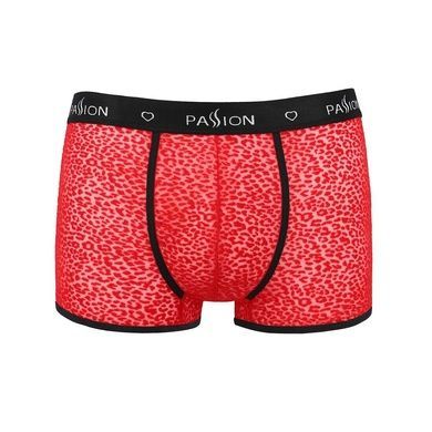Мужские прозрачные боксеры Passion 046 SHORT PARKER L/XL Red, сетка, под леопард