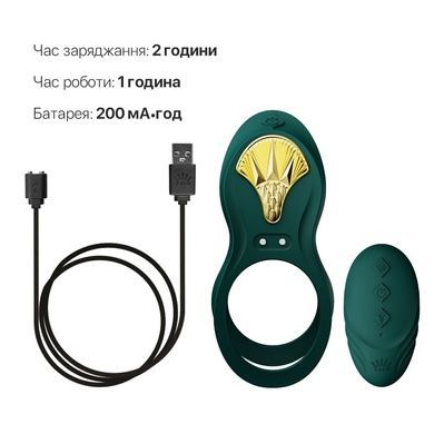 Смарт-ерекційне кільце Zalo BAYEK Turquoise Green SO6644 фото