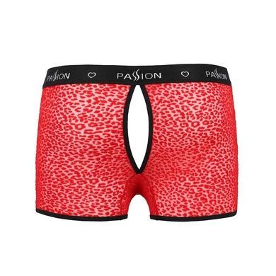 Мужские прозрачные боксеры Passion 046 SHORT PARKER L/XL Red, сетка, под леопард