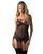 Корсет Obsessive Novenes corset & thong, M/L, прозрачный, открытая спина, стринги в комплекте