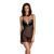 Пеньюар Passion DELIENA CHEMISE L/XL black, стрінги із заниженою талією