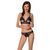 Комплект із бралету з ажурним ліфом та відкритими трусиками Passion CHRISTA SET Open Bra S/M black