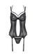 Корсет Passion DROSERA CORSET black, L/XL, з кріпленнями для панчіх, трусики в комплекті