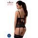 Корсет с открытой грудью Passion Exclusive NORTH CORSET XXL/XXXL, black, пажи, трусики, шнуровка