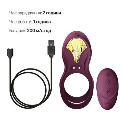 Смарт-ерекційне кільце Zalo BAYEK Velvet Purple SO6645 фото